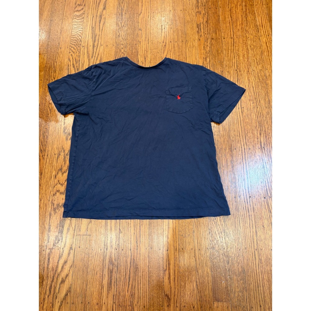 Polo Ralph Lauren Mens Navy Blue Pocket T-Shirt Red Pony Logo Size Large L